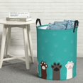 thumbnail image 5 of Goofa Cute Cat Paw And Dog Printed Circular Hamper,Laundry Basket with Handles,Storage Baskets Foldable,Large Capacity Laundry Hamper-, 5 of 8