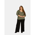 thumbnail image 2 of Terra & Sky Women's Plus Size Pointelle Top, Sizes 0X-4X, 2 of 5