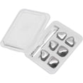 thumbnail image 1 of Pierres de Whisky en Forme de Cœur Glaçon, Glaçon Réutilisable en Acier Inoxydable avec Plateaux, Pierres de Refroidissement de Boisson pour Boissons Jus de Whisky 6pcs, 1 of 5