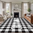 thumbnail image 2 of Area Rug 72×108in, Farm HOME Love Quotes Floor Carpet Living Room Rug, Black White Buffalo Lattice Non-Slip Welcome Mat Indoor Rugs for Bedroom Dining Room, 2 of 9