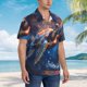 thumbnail image 3 of Balery Night Sky Turtle Camisas hawaianas de manga corta para hombre, camisas playeras de corte holgado, camisas de vacaciones con botones,X-Large, 3 of 7