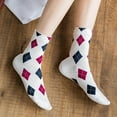 thumbnail image 3 of JGTDBPO Socks For Women Unisex Casual Cotton Middle Stockings Thick Wool Warm Winter Argyle Pattern Print England Style Cotton Middle Tube Socks Comfort Casual Wool Crew Socks Gift, 3 of 6