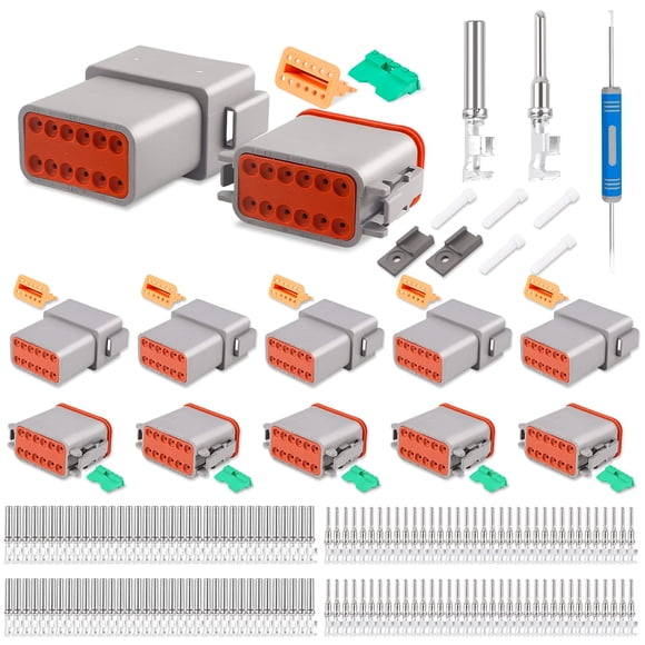 Kit de Conectores JRready ST6327-12 Deutsch de 12 Pines DT Gris