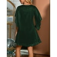 thumbnail image 6 of Women'S Sparkly Dress Bat Sleeves Cocktail Dress Glitter Club Dress Green L, 6 of 7