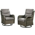 thumbnail image 7 of Planntonneo Wicker Patio Chairs Set of 2, Outdoor High Back Swivel Glider Rocking Chairs with 5'' Thick Grey Cushions for Porch Balcony Backyard, 7 of 7