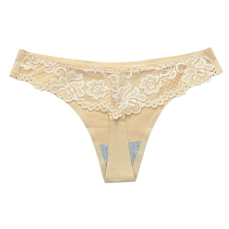 

Shapewear Underwear Ice Silk Lace Butt Lift Cotton Crotch High-Rise Underwear Beige XL