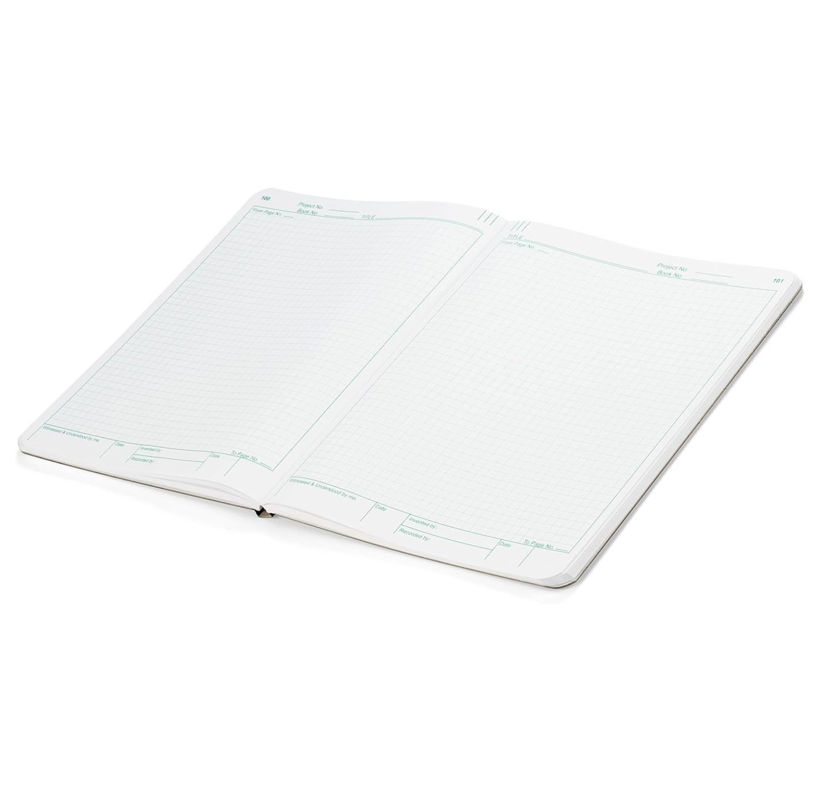 Research Lab Notebook - 192 Pages, 9.25x11.25, 4x4 Grid - Smyth Sewn, Flush Trimmed, Green Cover - Model #2001 - Archival Paper