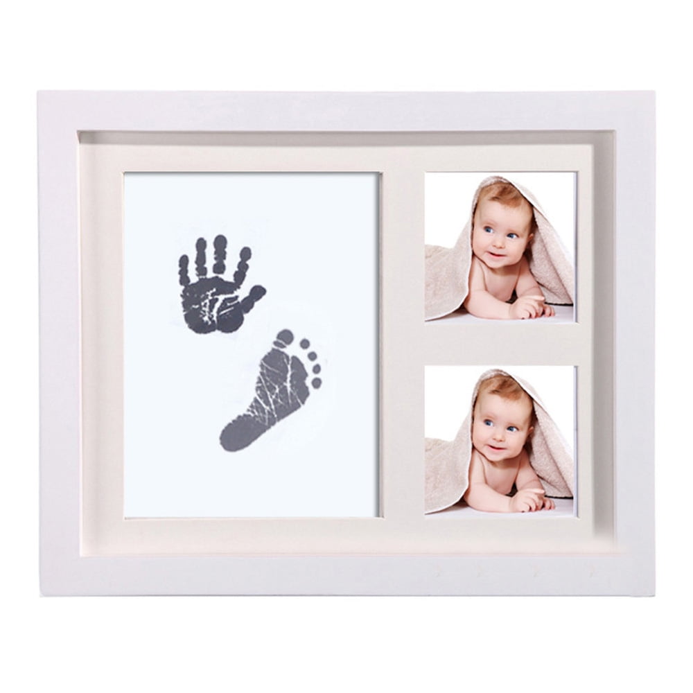 BLACK CLAY KEEPSAKE & PHOTO DESKTOP FRAME KIT Handprint Footprint Impression 
