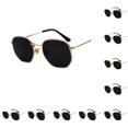 thumbnail image 1 of Gafas de Sol Poligonales Qarigey para Hombre y Mujer Lentes Polarizadas Doradas Oro Negro Gris C2 10Conjunto, 1 of 6