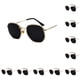 thumbnail image 1 of Minnieouse Gafas de sol hexagonales de moda, montura ligera, lentes polarizadas, gafas de sol cuadradas pequeñas unisex, dorado, negro, gris C2 oro negro gris C2 10Conjunto, 1 of 6