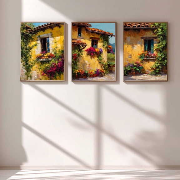 Abstract Country Style Floral Canvas Painting Wall Art Pictures for Living Room Bedroom Decoration Canvas Pictures Poster Frameless