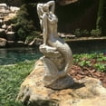 thumbnail image 3 of Homestyles 16 in. Antique White Classic Mermaid Sitting on Coastal Rock Looking Out to Sea Beach Nautical Large Statue, 3 of 6