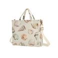 thumbnail image 7 of FORMRS Womens Corduroy Tote Bag Crossbody Shoulder Handbag with Pocket, Green Watercolor Seashells, 7 of 7