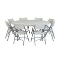 thumbnail image 2 of National Public Seating NPS® 71" Heavy Duty Round Folding Table, Speckled Grey, 2 of 5