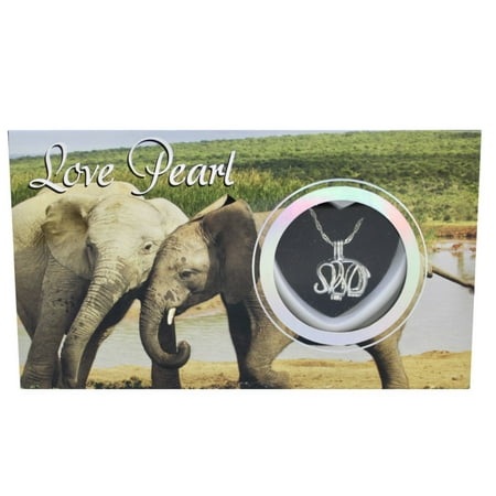 Make A Wish Necklace - Elephant Love Wish Pearl Kit Cultured Pearl Necklace Set with Stainless Steel Chain 16