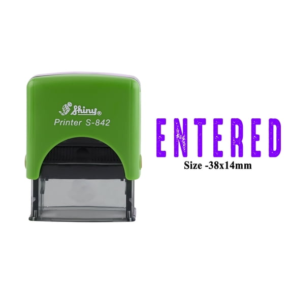 eloria-décor Entered Violet Ink Self Inking Rubber Stamp Office & Commercial Use Office Stationary, DESIGN01