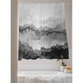 thumbnail image 3 of Sheer Curtains 63 Inch Length 2 Panels Set for Bedroom, Black Ombre Mountain Semi Sheer Curtains for Windows, Nature Abstract Art Marble Gradient Voile Window Treatments Rod Pocket Curtain, 3 of 7