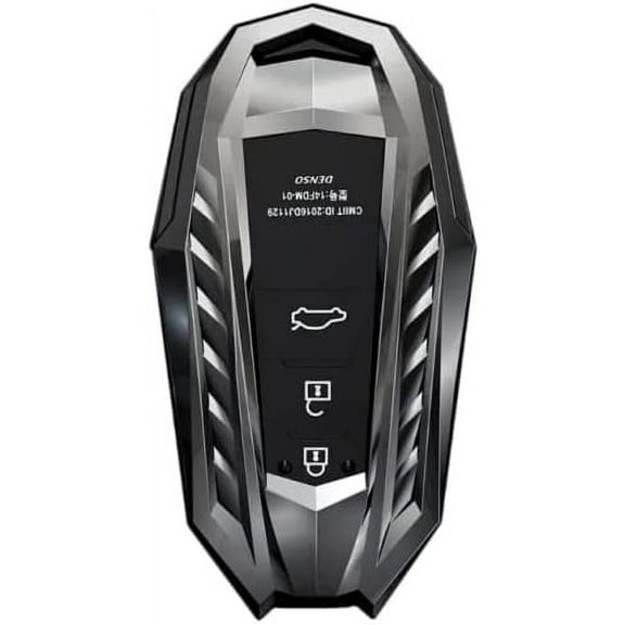 for Toyota Key Fob Cover Special metal Key Case Key Shell Protector Compatible with 2019 2020 2021 Highlander Camry Avalon C-HR Prius Corolla With key Chain (Grey)