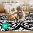 thumbnail image 4 of ODIKA 3'x5' Washable Accent Rug Snake Serpent Retro Aesthetic Coiled Repeat Motif Bold Reptile for Bedside, Nursery Room, Pet Friendly & Non-Shedding, 4 of 7