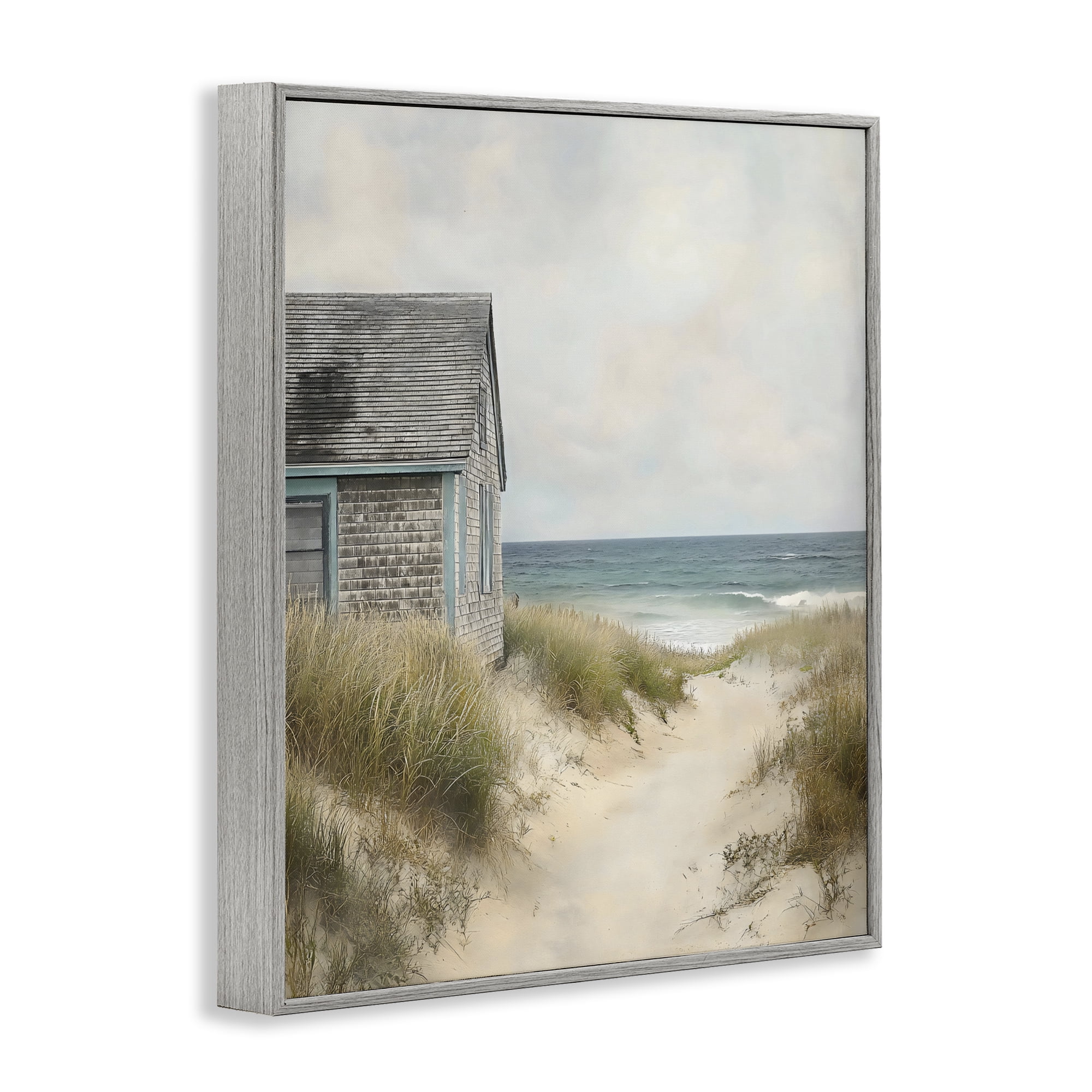 Stupell Industries Oceanfront Cottage on Dune Path Gray Framed Giclee Art, design by Creative Studio