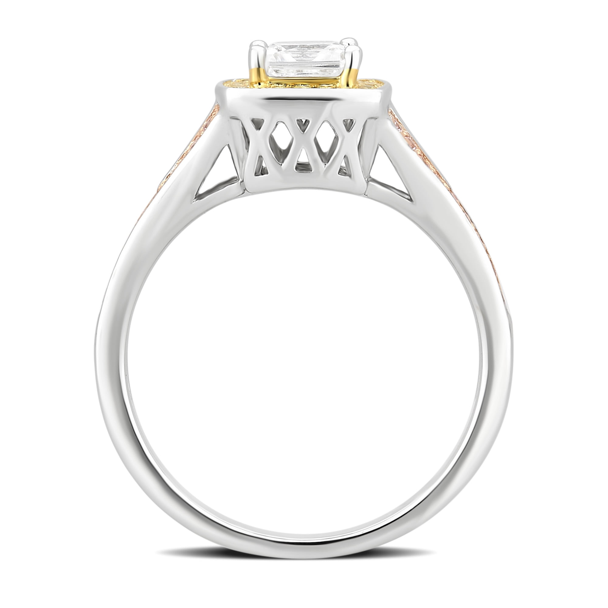 Arista 1 5/8 Carat T.W. Created Pink, Yellow & White Cubic Zirconia Women's Engagement Ring in Sterling Silver