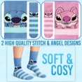 thumbnail image 4 of Zapatillas y calcetines Disney Stitch para mujer, paquete de 2, esponjosos y antideslizantes, 4 of 6