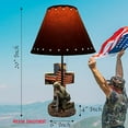 thumbnail image 2 of Urbalabs Western Army Hero USA Cross Flag End Table Standing Table Lamp Nightstands Living Room End Tables Lamps for Bedrooms Office (Army Hero), 2 of 6