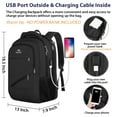 thumbnail image 3 of Matein 17'' Laptop Backpack, Flight Approved Carry on Travel Backpack with USB Charging Port and Luggage Strap for Men Women, Black, 3 of 8