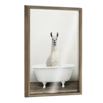 Blake Alpaca in the Tub Color 18 in x 24 in Framed Photography Art Prints, by Kate and Laurel