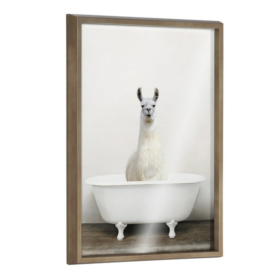 Blake Alpaca in the Tub Color 18 in x 24 in Framed Photography Art Prints, by Kate and Laurel