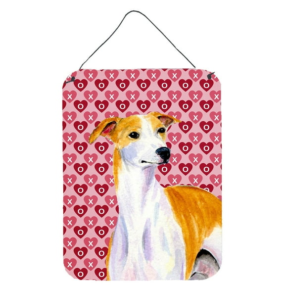 Carolines Treasures LH9148DS1216 Whippet Hearts Love and Valentines Day Portrait Wall or Door Hanging Prints 12WX16H