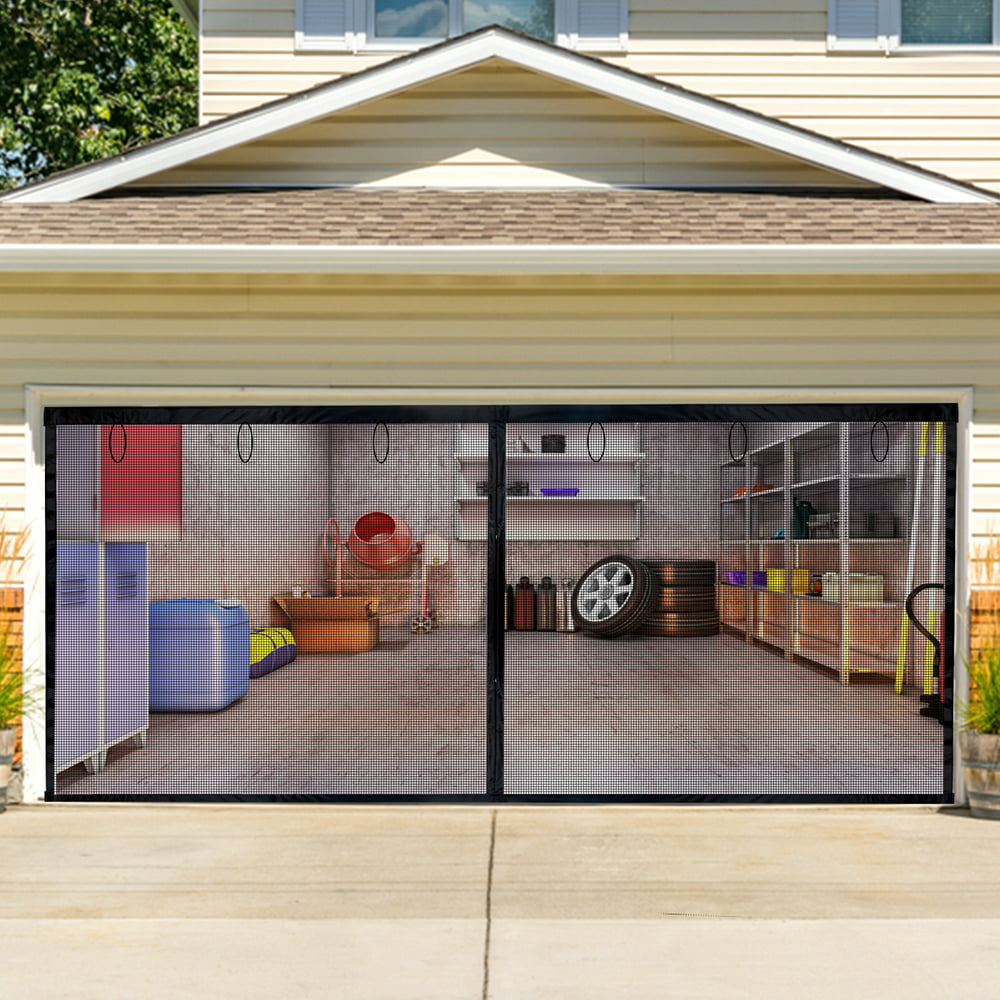 Double Car Garage Door Screens Magnetic Garage Door Screens 16x7 Ft ...
