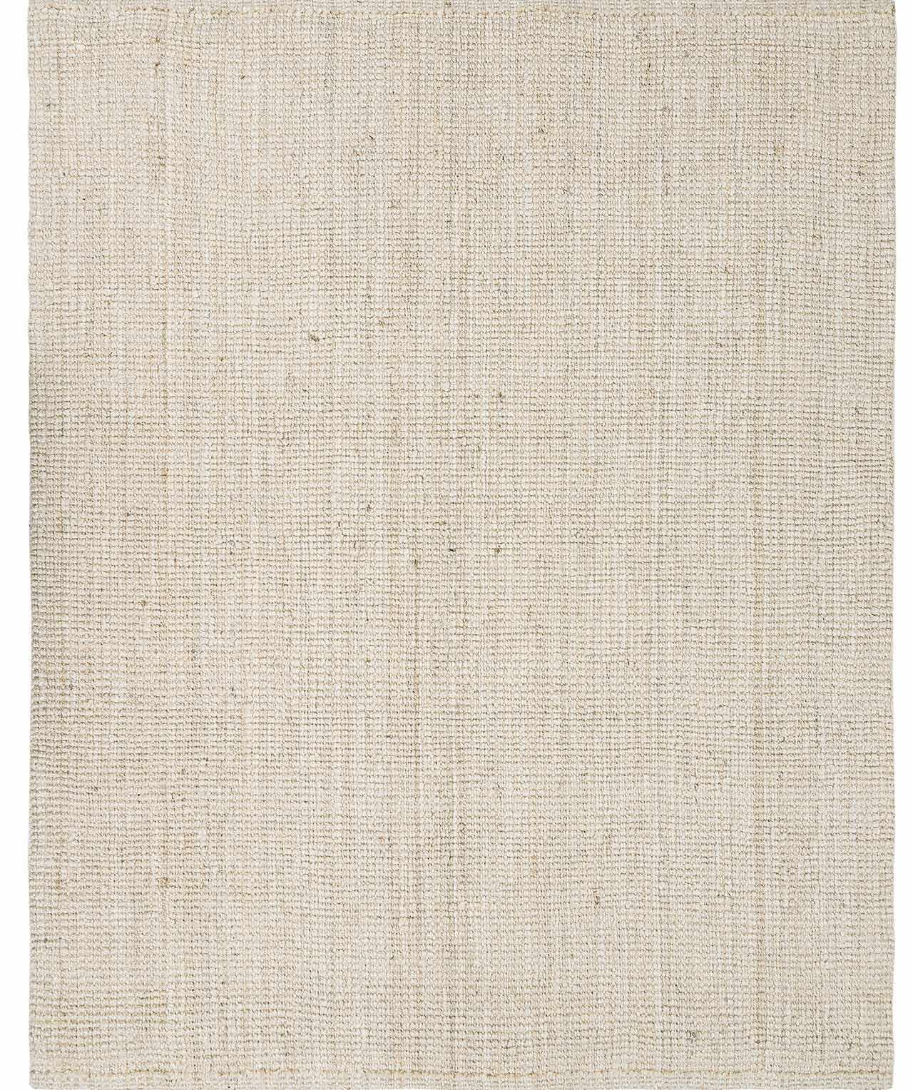 Hauteloom Ambel Handwoven Bleached Jute Rug - Natural Fiber Area Rug - Cream Beige Farmhouse Luxury - 7'6" x 9'6"