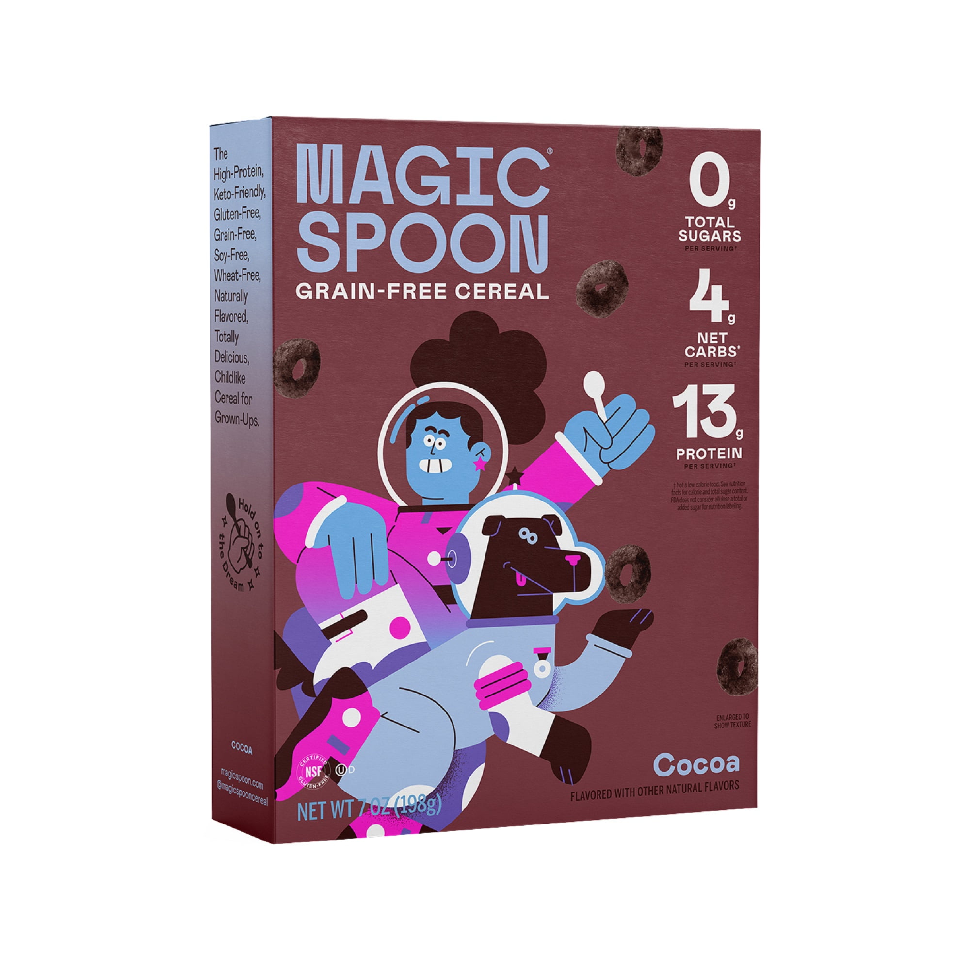 Magic Spoon Cocoa GrainFree Breakfast Cereal, 7 oz Box