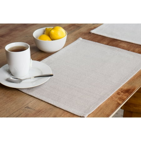 Mainstays Woven Solid Placemats, Polyester Cotton Blend, 13 in x 18 in, 4 Pack, Multiple Colors