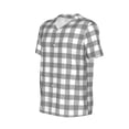 thumbnail image 2 of Balery Gray Checkboard Baseball Jersey for Men Casual Button Down Shirts Short Sleeve Active Team Sports Uniform-Large, 2 of 9