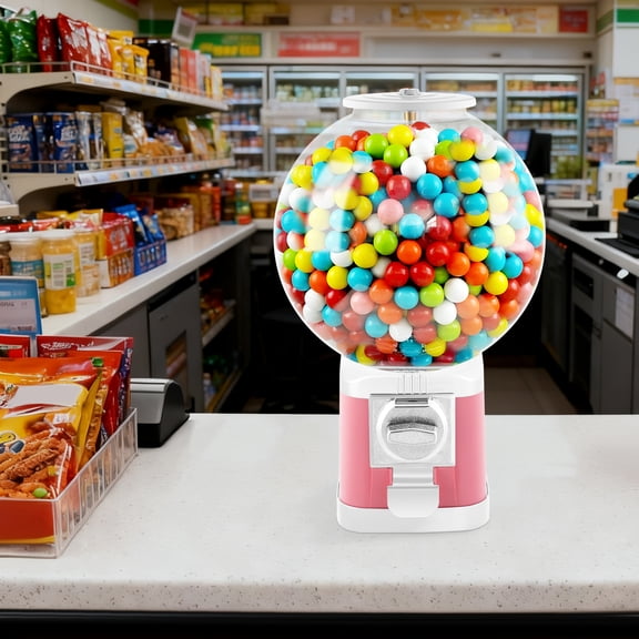 Large Capacity Vending Machine, Pink Twister Ball Dispenser Gumball Machine, for Small Capsule Toys, Pinballs