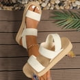 thumbnail image 6 of Dakaela Women’s Open Toe Platform Sandals Elastic Ankle Strap Slingback Slip on Walking Sandal Comfortable Summer Beach Casual Shoes Size 6-9 White, 6 of 9