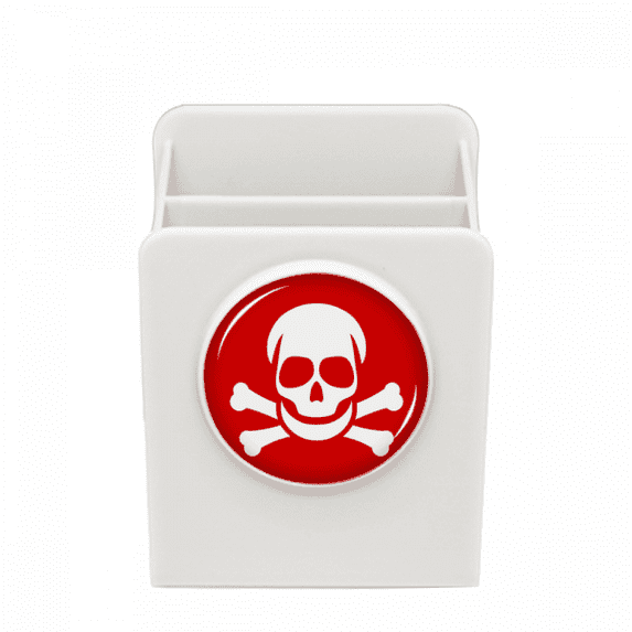 Poisoning Red Square Warning Mark Desk Pencil Holder Cup Pen Organizer