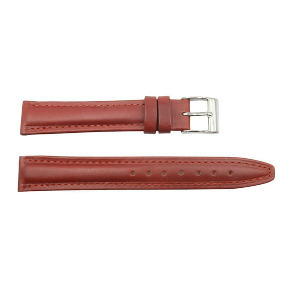 Ladies 16mm Red Genuine Leather Smooth Replacement Watch Band