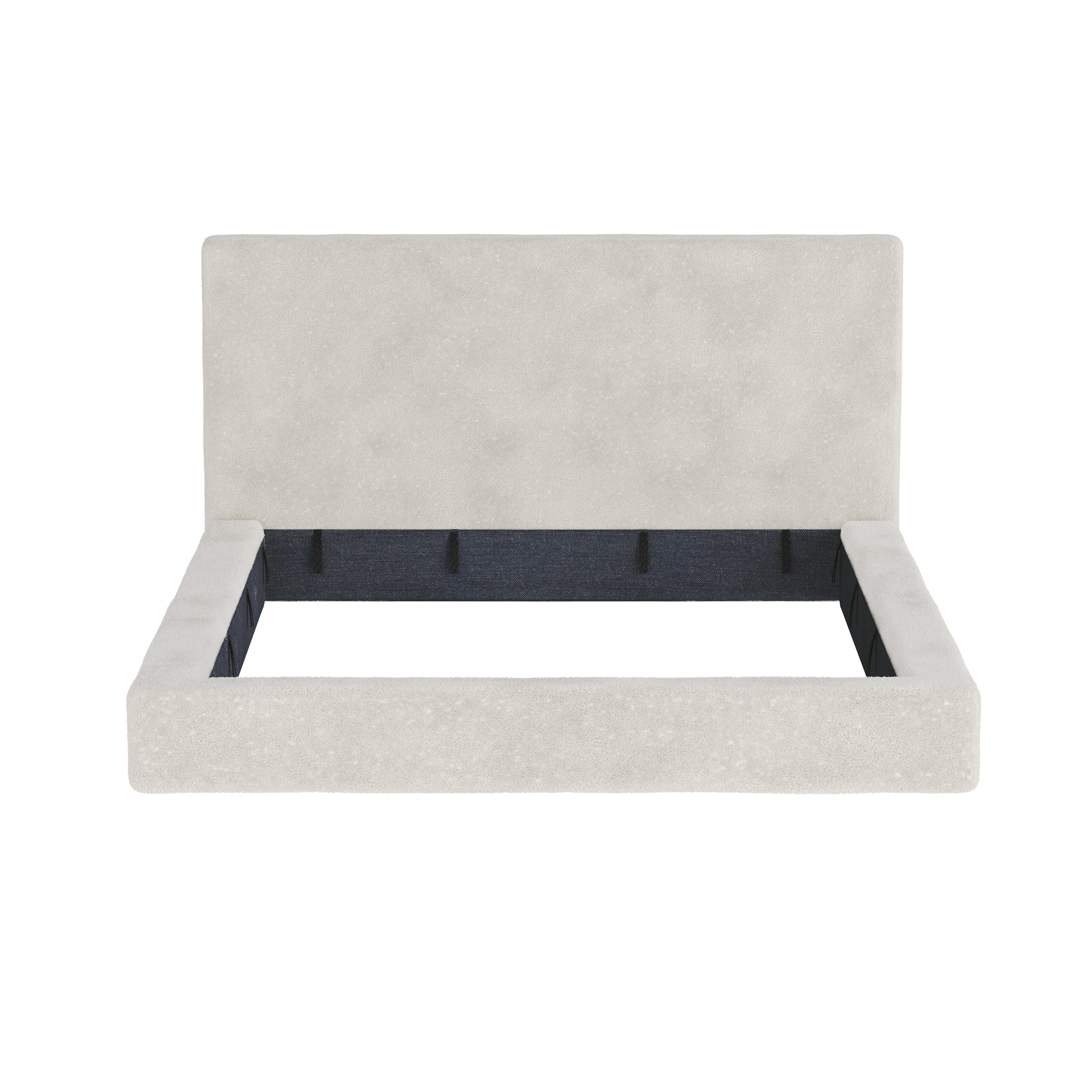 Frameless Queen Bed Surround with Cloud Sponge Cushion, 8.7 Inch Soft Anti-Collision Bed Edge, Upholstered Bed Frame Wrap for All Ages, Bedroom, Off-White