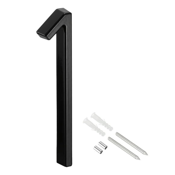 5 Pulgadas Flotante Hogar Número 1, Zinc Aleación Moderno Exterior Dirección Cartel para Puerta Jardín Patio Buzón, Negro