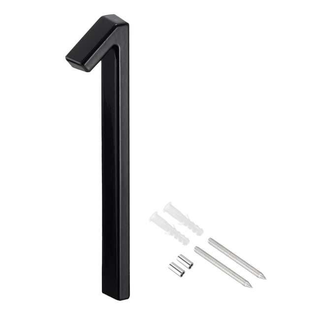 5 Pulgadas Flotante Hogar Número 1, Zinc Aleación Moderno Exterior Dirección Cartel para Puerta Jardín Patio Buzón, Negro