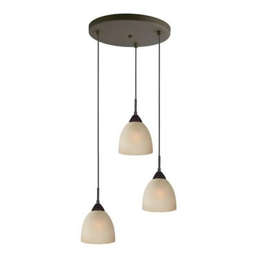 Woodbridge Lighting Hampton Ridge 3-Light Cluster Pendant in Bronze/Light Brown