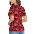 thumbnail image 3 of Fuzoiu A Web With A Spider 1 Print Women's Classic V-Neck T-Shirt, Short Sleeve V Neck Tees for Casual Everyday Wear,Casual Fit Tee,Summer Fashion Tops-XX-Large, 3 of 5