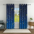 thumbnail image 2 of Aofoto Navy Blue Blackout Curtains for Kids Bedroom Layer Star Cutout Ombre Grommet Curtains,2 Panels, 42x63 inches, 2 of 5