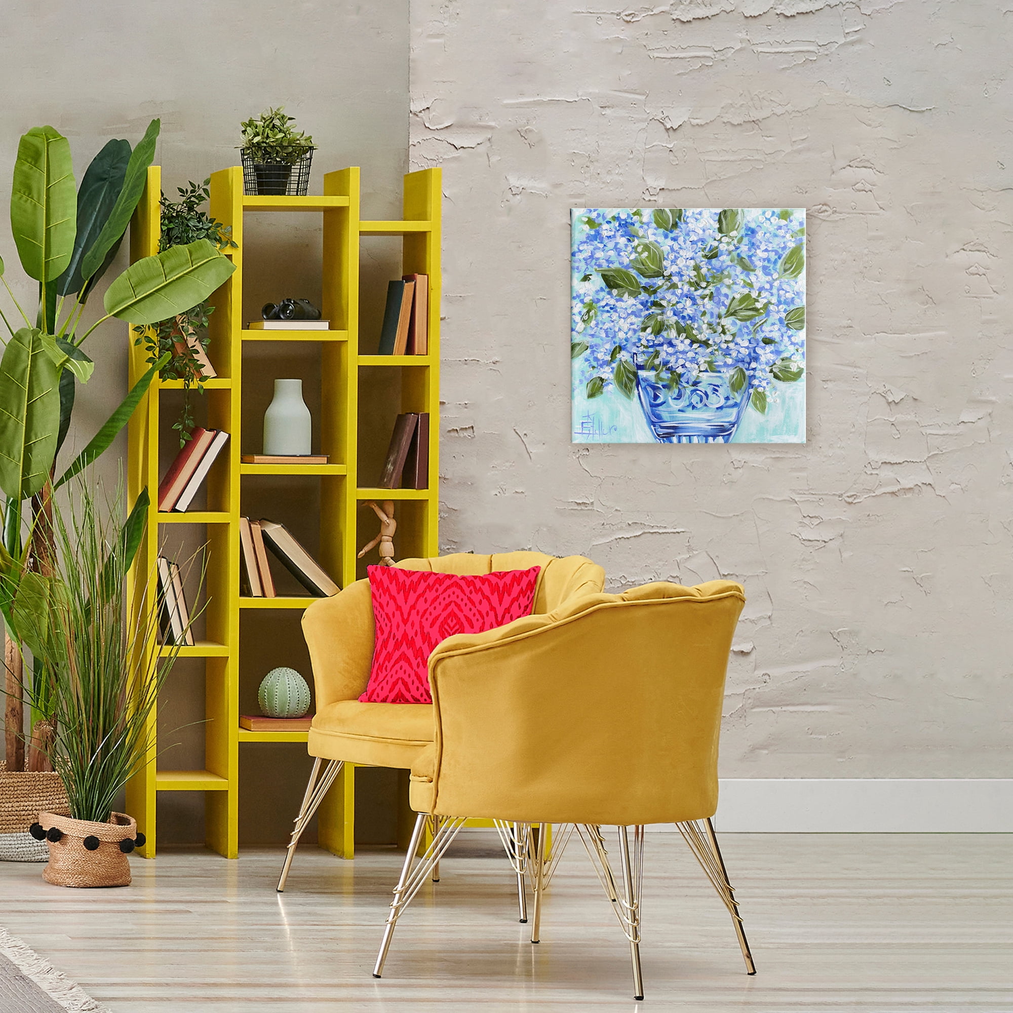 Stupell Industries Cool Bouquets in Blue Vase Canvas Wall Art, design by Estelle Grengs