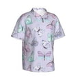 thumbnail image 2 of Kll Men'S Hawaiian Shirt Short Sleeve Button Down Beach Shirts-Purple Butterfly, 2 of 8