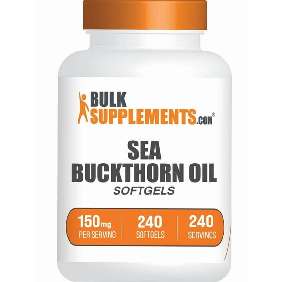 BulkSupplements Sea Buckthorn Oil Softgels - 150mg per Serving (240 Softgels - 240 Servings)
