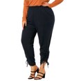 thumbnail image 2 of Pantalón jogger de talgrande pamujer, cintuelástica, bolsillos oblicuos, dobladillo con cordón, jogger Azul oscuro 3X, 2 of 7